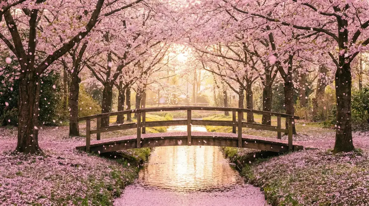樱花桥畔 - つばさ先生の诱惑授业 唯美风景